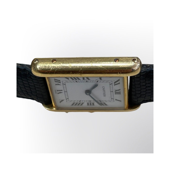 Cartier Tank Louis Cartier Ref 78086 manuel or 18k, Montres, Cartier Tank Louis Cartier Ref 78086 avec boucle déployante