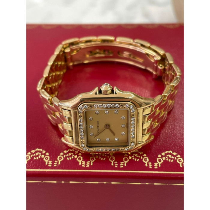 Cartier Panthère Ref 86691 quartz or 18k diamants avec boite et papier, Montres, Cartier Panthère Ref 86691 quartz or 18k diaman