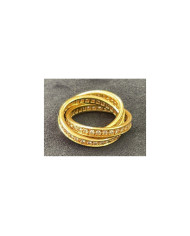 Cartier bague Trinity en or jaune 18K et diamants taille 53, Cartier, Cartier bague Trinity en or jaune 18K et diamants taille 5