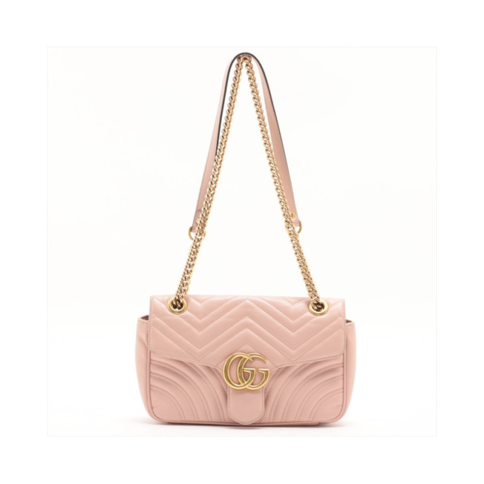 Gucci GG Marmont Leather Chain shoulder bag Pink Ref 443497, Accueil, Gucci GG Marmont Leather Chain shoulder bag Pink Ref 44349