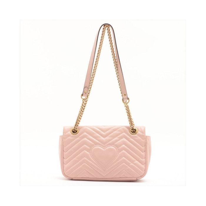 Gucci GG Marmont Leather Chain shoulder bag Pink Ref 443497, Accueil, Gucci GG Marmont Leather Chain shoulder bag Pink Ref 44349