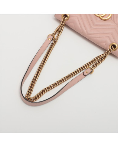 Gucci GG Marmont Leather Chain shoulder bag Pink Ref 443497, Accueil, Gucci GG Marmont Leather Chain shoulder bag Pink Ref 44349