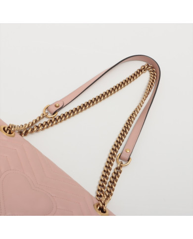 Gucci GG Marmont Leather Chain shoulder bag Pink Ref 443497, Accueil, Gucci GG Marmont Leather Chain shoulder bag Pink Ref 44349