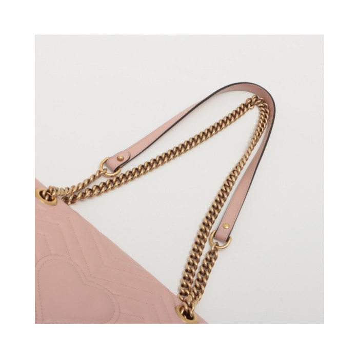 Gucci GG Marmont Leather Chain shoulder bag Pink Ref 443497, Accueil, Gucci GG Marmont Leather Chain shoulder bag Pink Ref 44349
