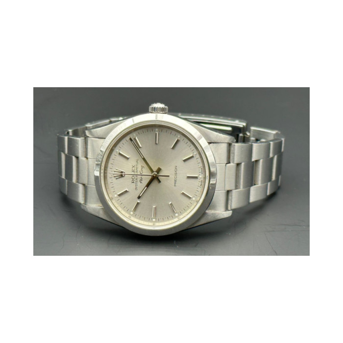 Rolex Air-King Silver dial Ref. 14000 with box and paper 1998, Accueil, 


Pre-owned Rolex Air-King ref 14000 (1995) is somet