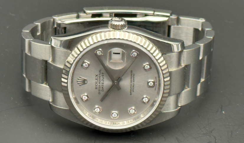 Rolex Datejust  Ref. 116234 full set 2007 Silver Dial with Diamonds