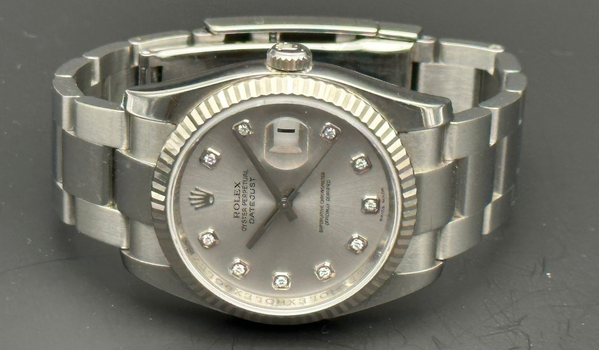 Rolex Datejust  Ref. 116234 full set 2007 Silver Dial with Diamonds