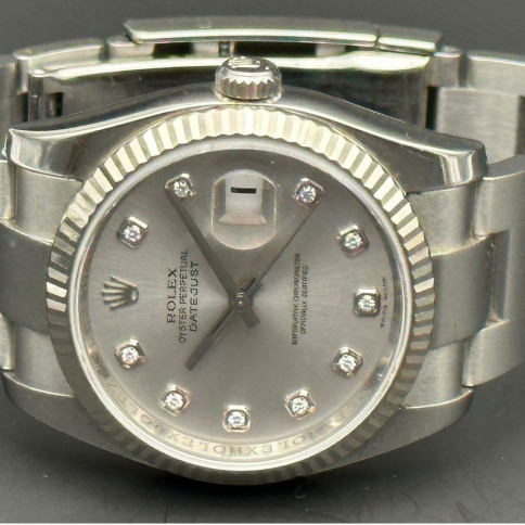 Rolex Datejust  Ref. 116234 full set 2007 Silver Dial with Diamonds