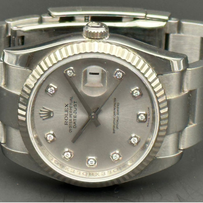 Rolex Datejust  Ref. 116234 full set 2007 Cadran Silver Index Diamants