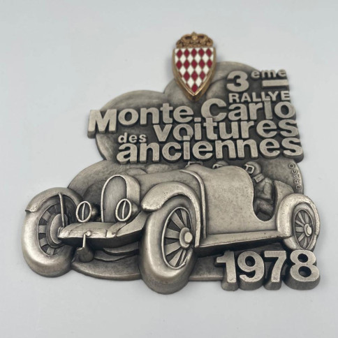 Badge du 3ème Rallye Monte-Carlo voitures anciennes 1978
