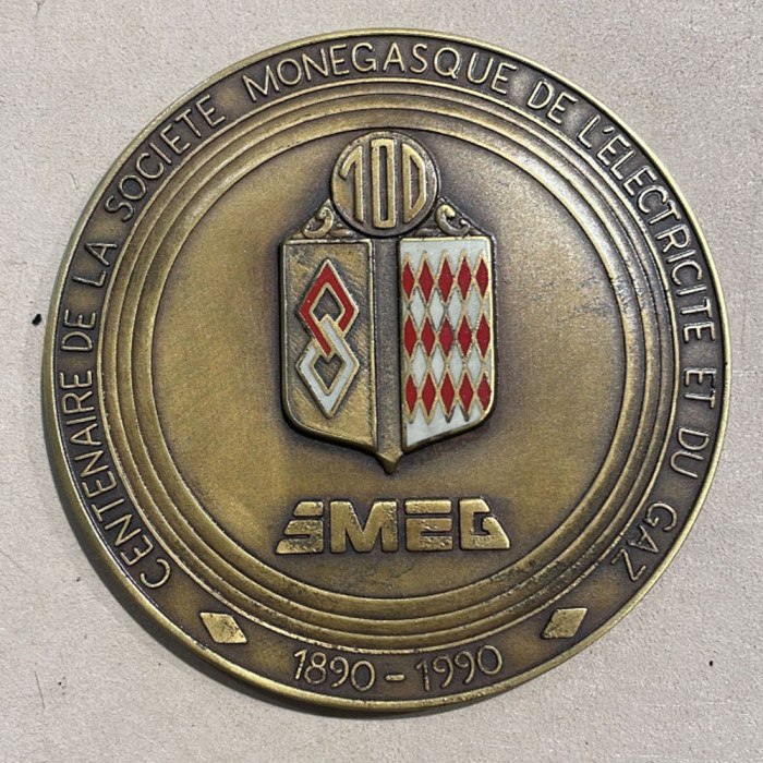 Monaco Médaille, Centenaire de la Société monégasque de l’électricité et du gaz