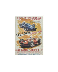 Affiche 47e Grand-Prix de l' A.C.F. Reims 1961, Automobilia, 47e Grand-Prix de l' A.C.F. Reims 1961, Championnat du monde des co