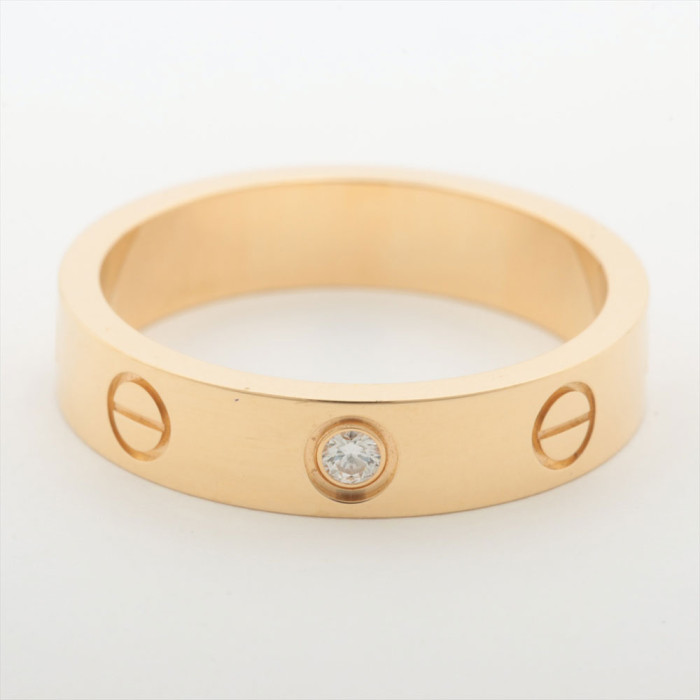 Cartier Mini Love 1 diamond ring in 18k yellow gold Weight 4.6g Size 51 with box and paper