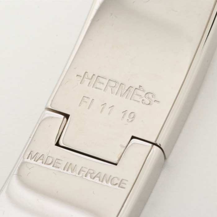Hermès clic H Bracelet Enamel metal Gray steel size 17