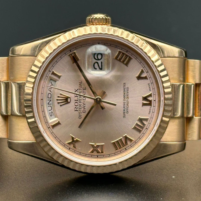 Rolex Day-date Ref 118235 Cadran Rose avec papier 2000