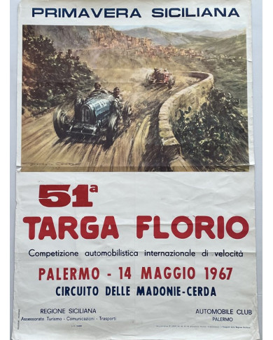 Affiche Primavera Siciliana 51eme Targa Florio 1967, Automobilia, Competizione Automobilistica Internazionale di Velocita Palerm