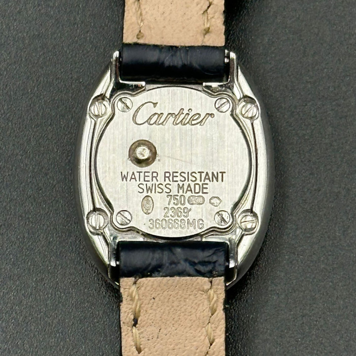 Cartier Mini Baignoire Ref 2369 quartz gold 18k black bracelet