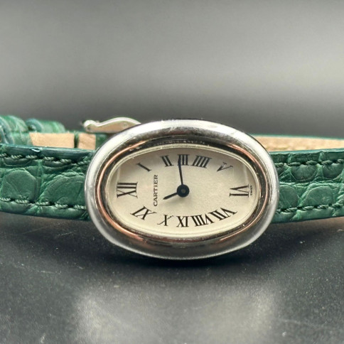 copy of Cartier Mini Baignoire Ref 2369 quartz gold 18k green bracelet