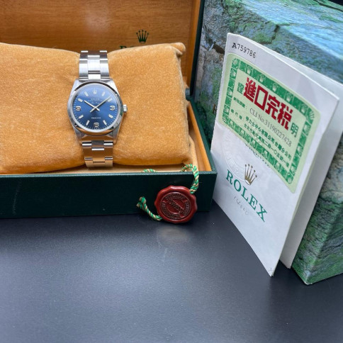 Rolex Air-King Blu dial Ref. 14000 with box and paper 1999