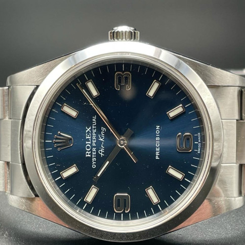Rolex Air-King Blu dial Ref. 14000 with box and paper 1999