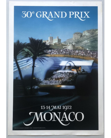 Affiche 30eme Grand Prix Formule 1 de Monaco 1972, Automobilia, Affiche 30eme Grand Prix Formule 1 de Monaco 1972