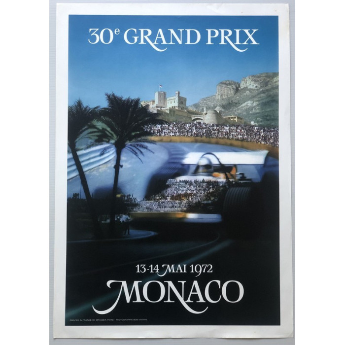 Affiche 30eme Grand Prix Formule 1 de Monaco 1972, Automobilia, Affiche 30eme Grand Prix Formule 1 de Monaco 1972