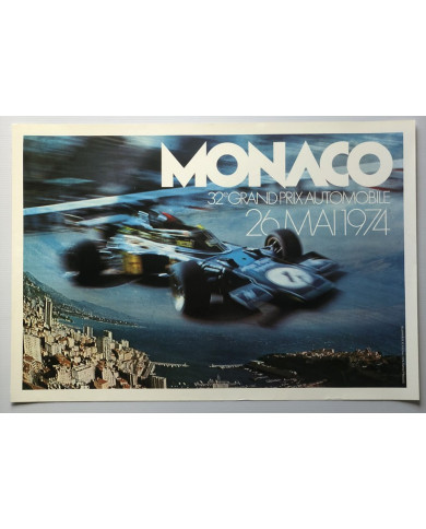 Affiche 32eme Grand Prix Formule 1 de Monaco 1974, Automobilia, Affiche 32eme Grand Prix Formule 1 de Monaco 1974
