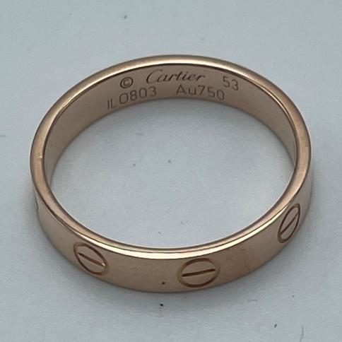 Cartier Bague Mini Love Or Rose 18k Poids 3.1g Taille 53