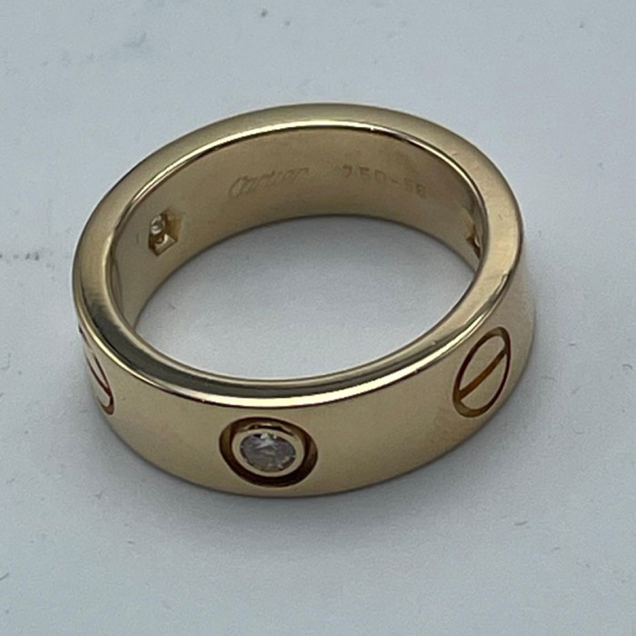 Cartier Bague Love Or Jaune 3 Diamants 18k Poids 8.4g Taille 50