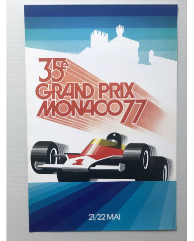 Affiche 35eme Grand Prix Formule 1 de Monaco 1977, Automobilia, Affiche 35eme Grand Prix Formule 1 de Monaco 1977
