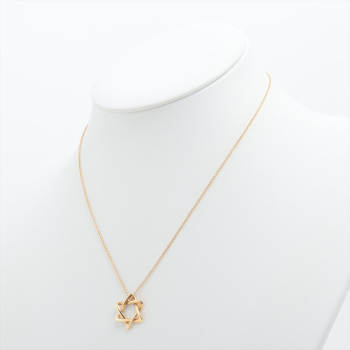 Tiffany Necklace Star of David Yellow Gold 18K Weight 3.6g