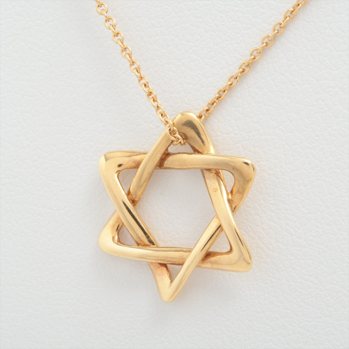 Tiffany Necklace Star of David Yellow Gold 18K Weight 3.6g