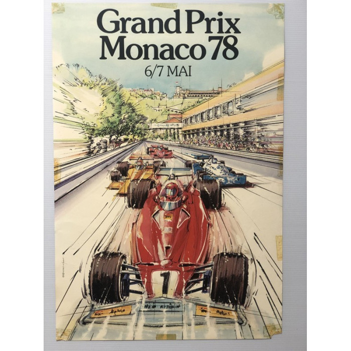 Affiche 36eme Grand Prix Formule 1 de Monaco 1978, Automobilia, Affiche 36eme Grand Prix Formule 1 de Monaco 1978
Traces de scot