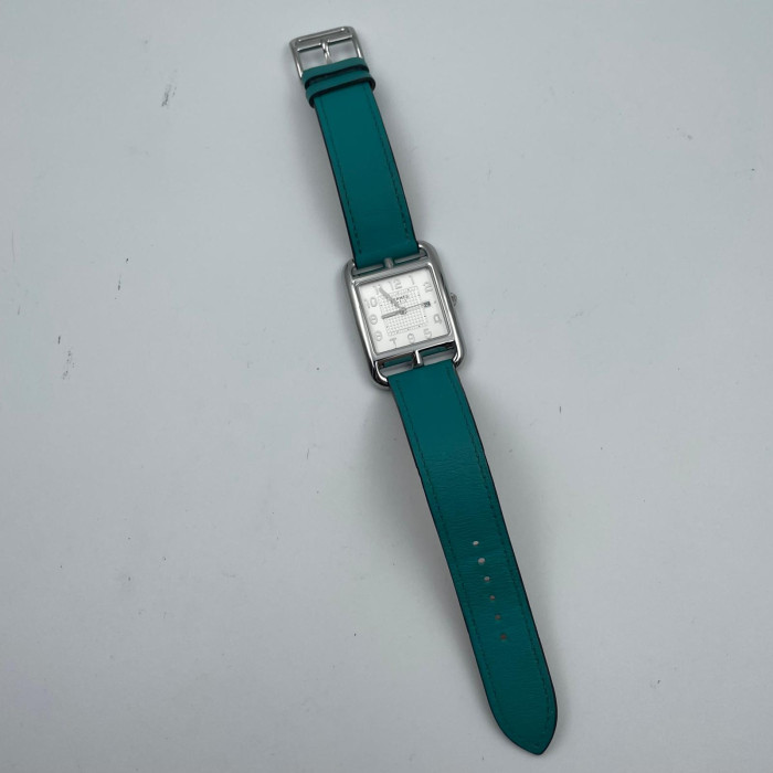 Hermès Cape Cod CC2.710 White face blue leather strap