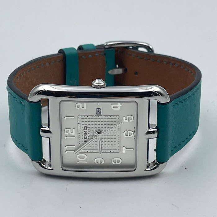 Hermès Cape Cod CC2.710 White face blue leather strap