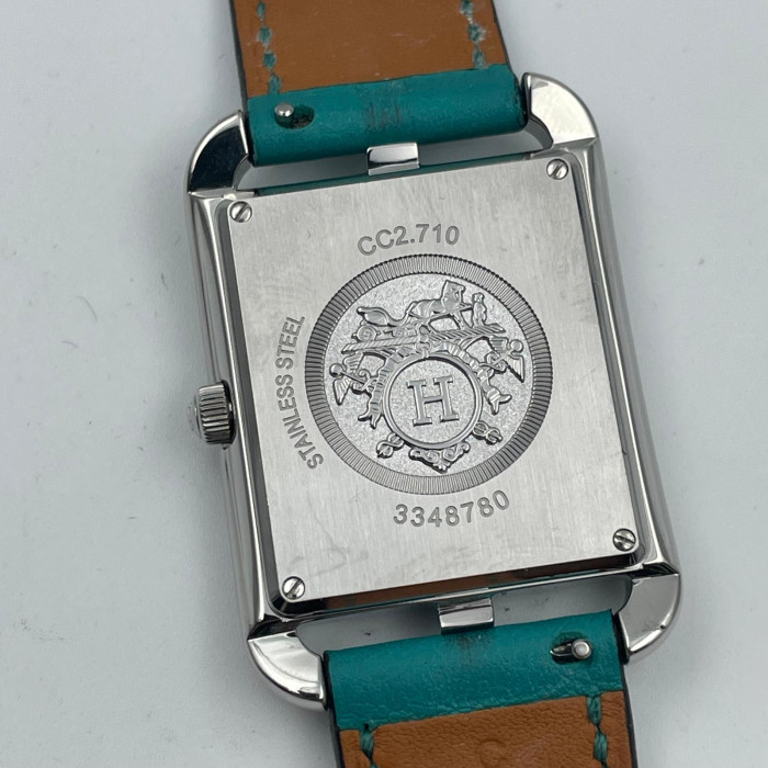 Hermès Cape Cod CC2.710 White face blue leather strap