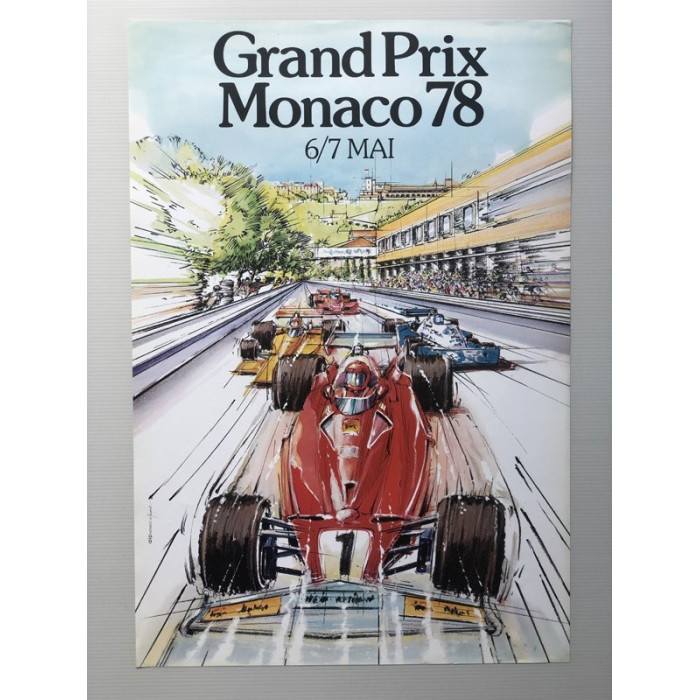 Affiche 36eme Grand Prix Formule 1 de Monaco 1978, Automobilia, Affiche 36eme Grand Prix Formule 1 de Monaco 1978
