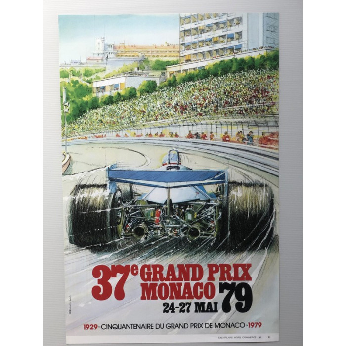 Affiche 37eme Grand Prix Formule 1 de Monaco 1979, Automobilia, Affiche 37eme Grand Prix Formule 1 de Monaco 1979
