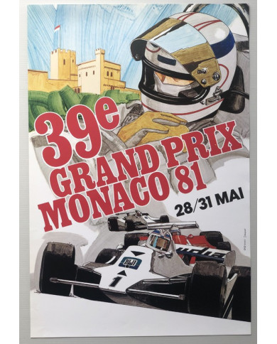 Affiche 39eme Grand Prix Formule 1 de Monaco 1981, Automobilia, Affiche 39eme Grand Prix Formule 1 de Monaco 1981
