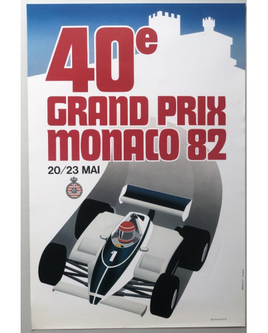 Affiche 40eme Grand Prix Formule 1 de Monaco 1982, Automobilia, Affiche 40eme Grand Prix Formule 1 de Monaco 1982
