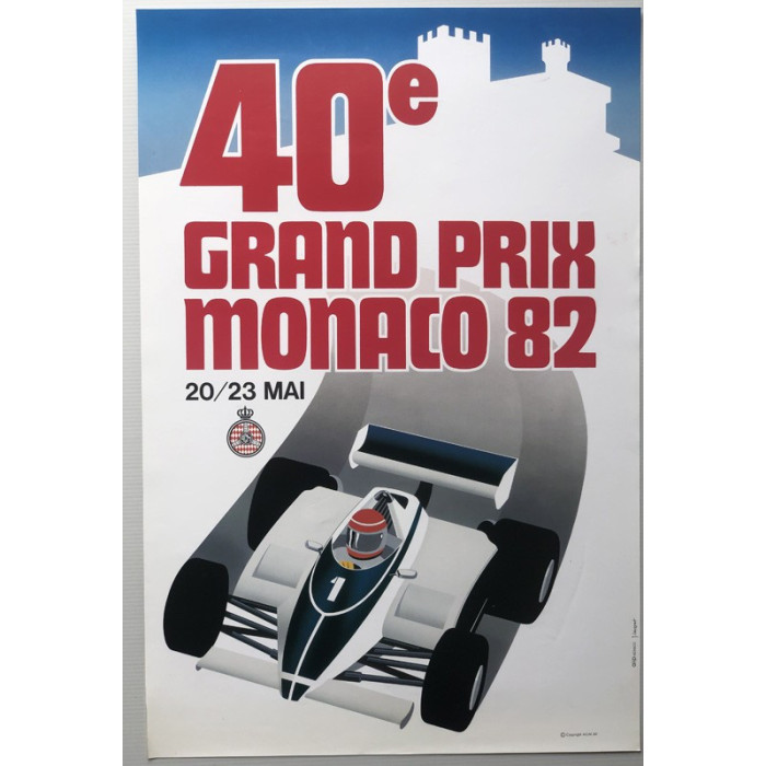 Affiche 40eme Grand Prix Formule 1 de Monaco 1982, Automobilia, Affiche 40eme Grand Prix Formule 1 de Monaco 1982
