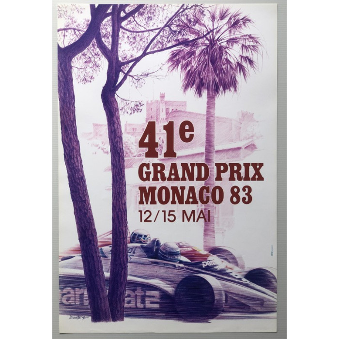 Affiche 41eme Grand Prix Formule 1 de Monaco 1983, Automobilia, Affiche 41eme Grand Prix Formule 1 de Monaco 1983
