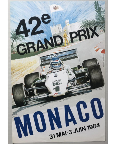 Affiche 42eme Grand Prix Formule 1 de Monaco 1984, Automobilia, Affiche 42eme Grand Prix Formule 1 de Monaco 1984
