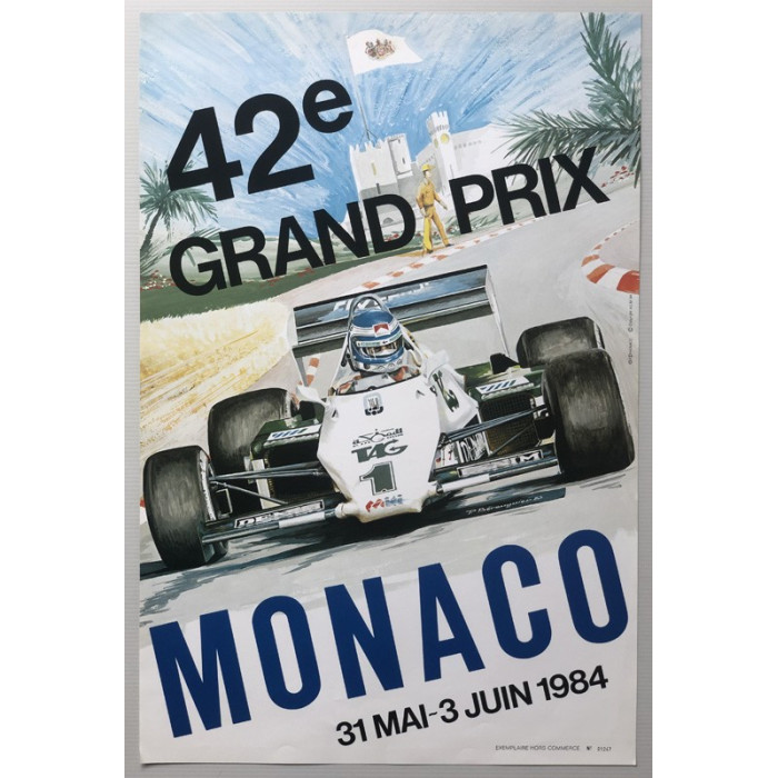 Affiche 42eme Grand Prix Formule 1 de Monaco 1984, Automobilia, Affiche 42eme Grand Prix Formule 1 de Monaco 1984
