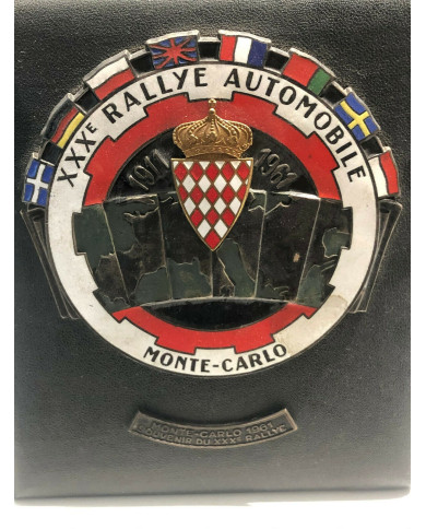 Badge du 30 ème Rallye Monte-Carlo 1961, Badges, Monaco 1961 calandre badge plaque 30eme Rallye de Monte Carlo émail