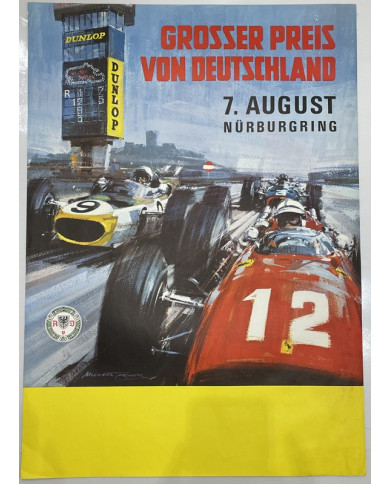 Affiche GROSSER PREIS VON DEUTSCHLAND 1966 Nurburgring, Automobilia,  GROSSER PREIS VON DEUTSCHLAND 1966 Nurburgring