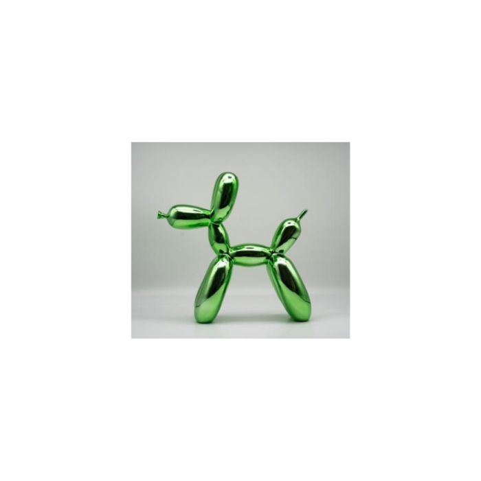 Koons,  Editions Studio Balloon Dog Vert, Galerie,  Editions Studio Balloon Dog Vert
Sculpture Résine chromée vert, vient avec s