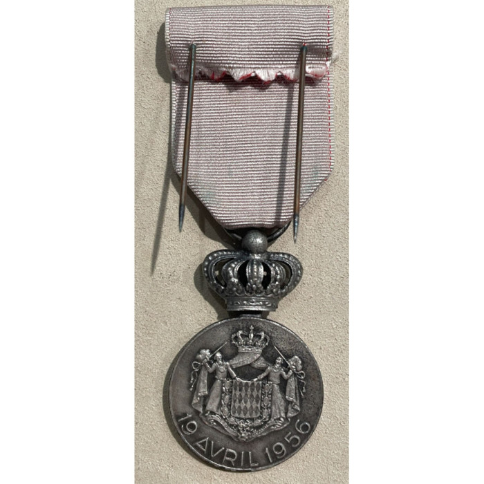 Monaco Médaille Mariage Rainier III & Grace Kelly - 19 Avril 1956 Argent, Jetons & Médailles, Monaco Médaille Mariage Rainier II