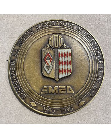 Monaco Médaille, Centenaire de la Société monégasque de l’électricité et du gaz, Monnaies, Monaco Médaille, Centenaire de la Soc