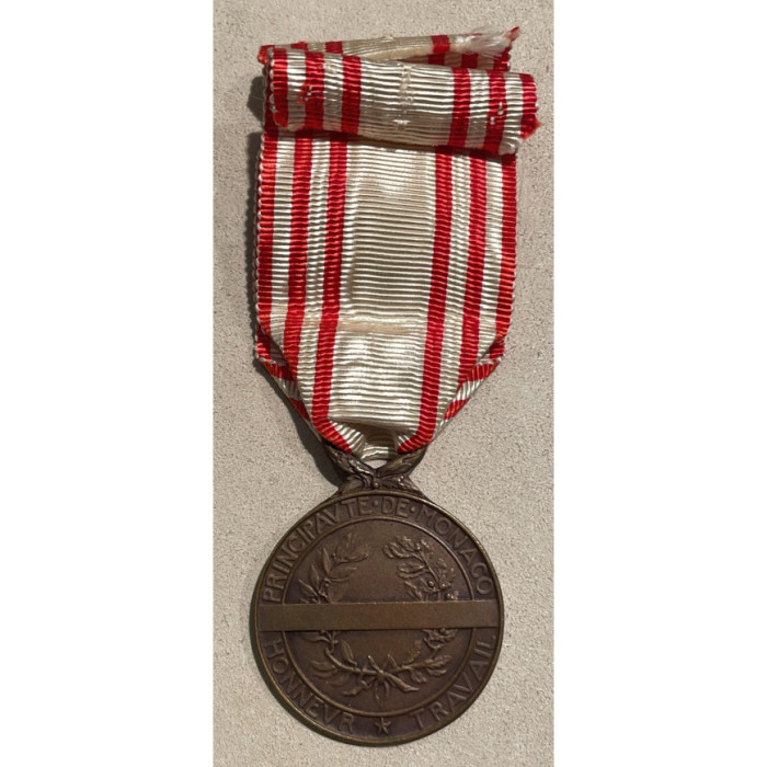 Monaco Décoration Louis II Honneur Travail 17 JANVIER 1923 bronze, Jetons & Médailles, Monaco Décoration Louis II Honneur Travai